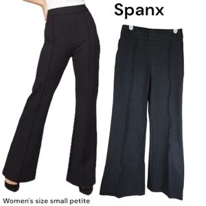 SPANX Women's Ponte Flare Leg Pants Black Center Seam HR Stretch Sz Small Petite